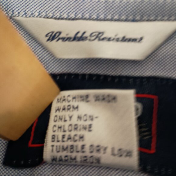 Rugged Bear Boys Blue White Button Down Shirt Size 14 Front Pocket EUC - Picture 8 of 14